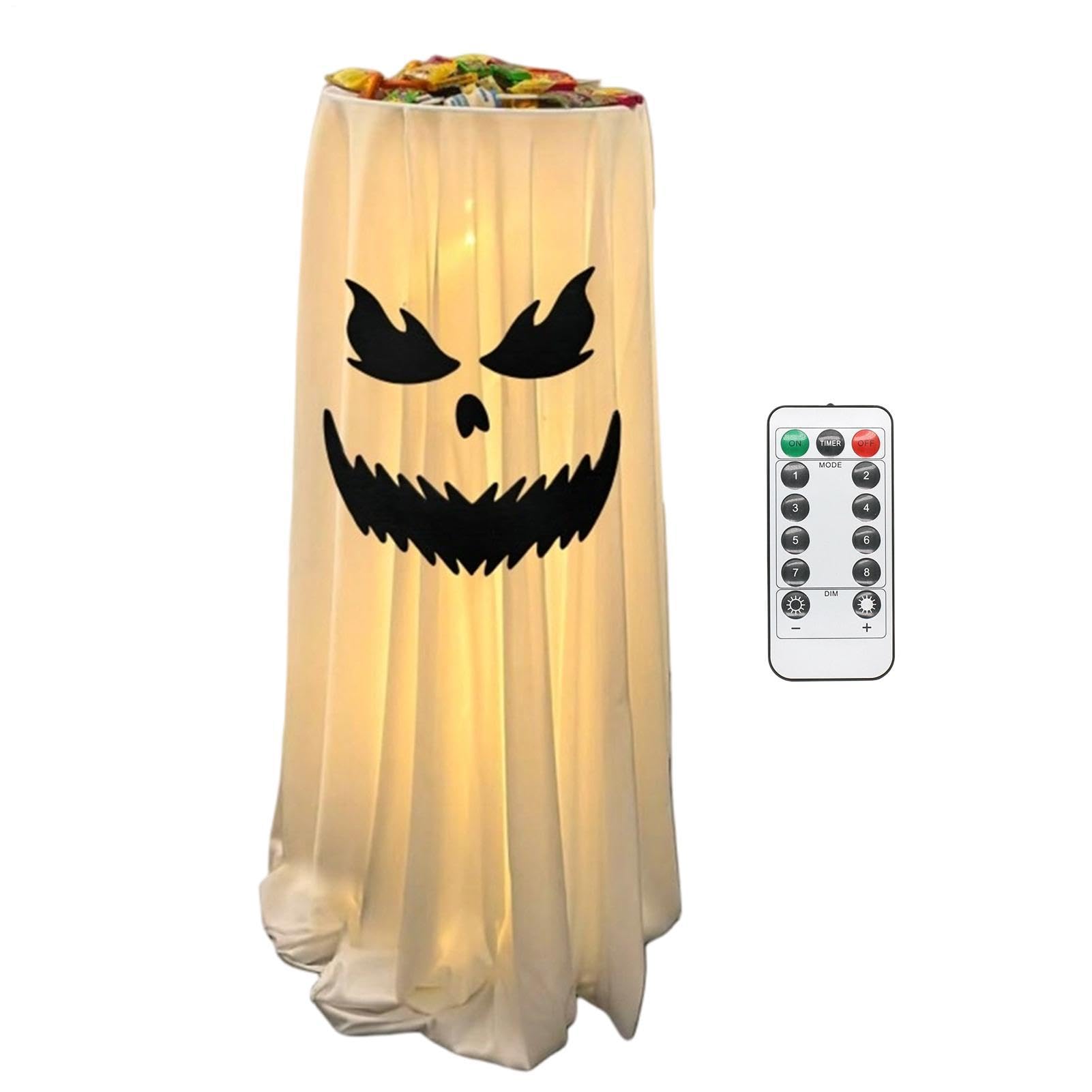 Decorazioni Halloween fantasmi 80 cm LED spaventose a batterie con