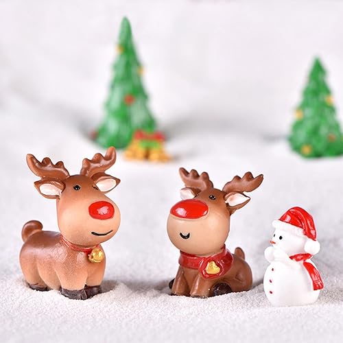 Miniatura 62 de 17 figuras miniatura de Navidad de resina para ocultar Papá Noel, muñeco de nieve, pingüino, reno, árbol de Navidad para mesa de jardín, globo