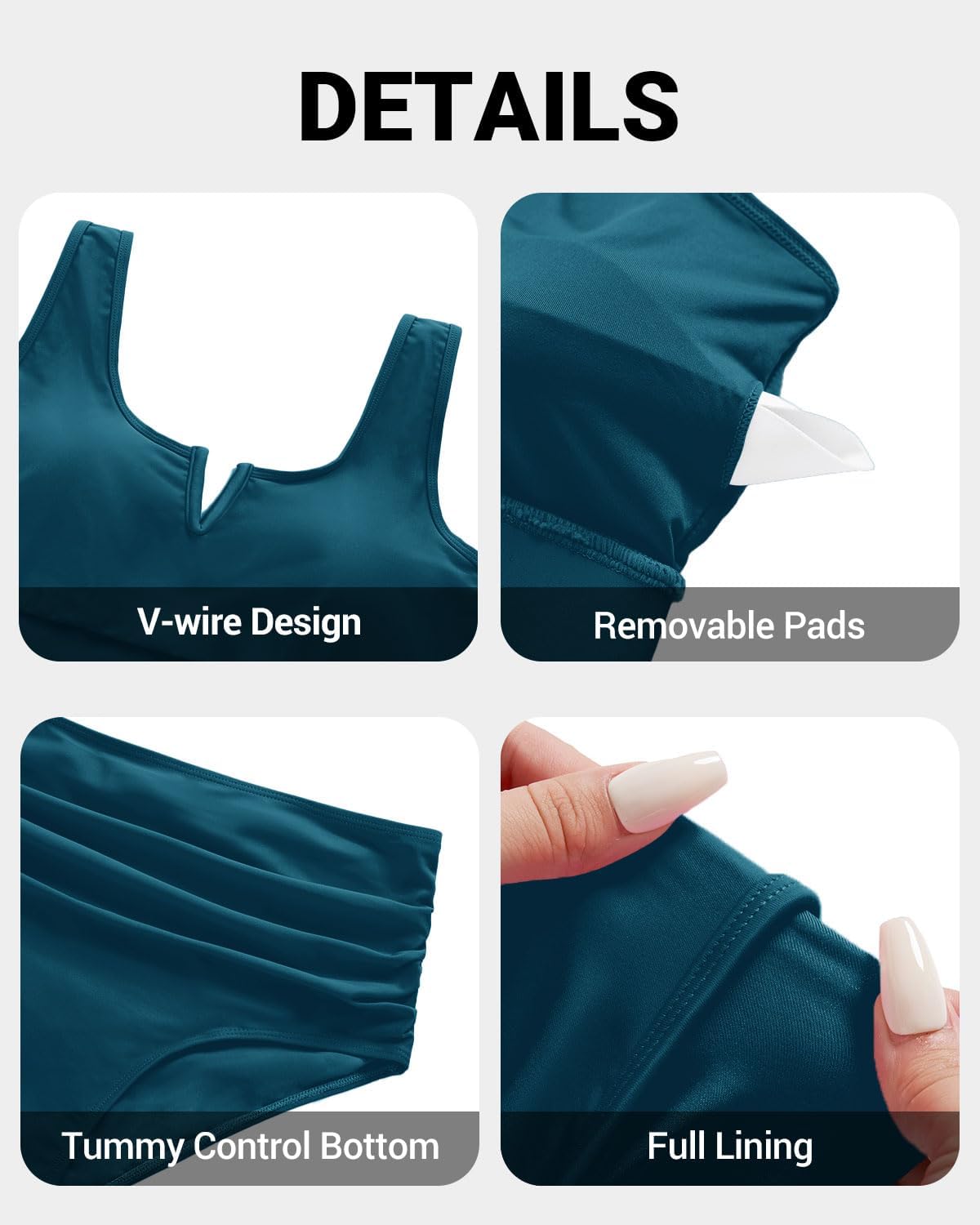 Aqua Eve Women Plus Size High Waisted Bikini - Two Piece Swimsuit Tummy Control Bathing Suit V-Wired 2025 Swimwear - Image 5