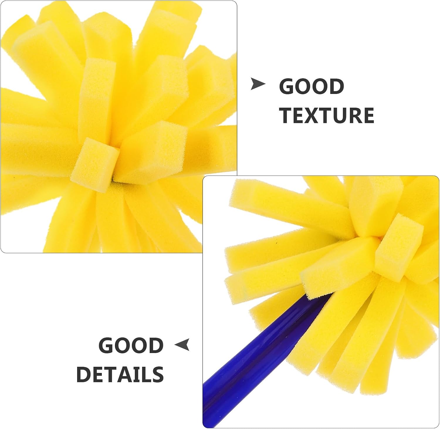 4Pcs Acrylic Paint Sponges and Foam Painting Brushes Set for Arts and Crafts, Round Sponge Art Brushes for Painting, Drawing, and DIY Projects