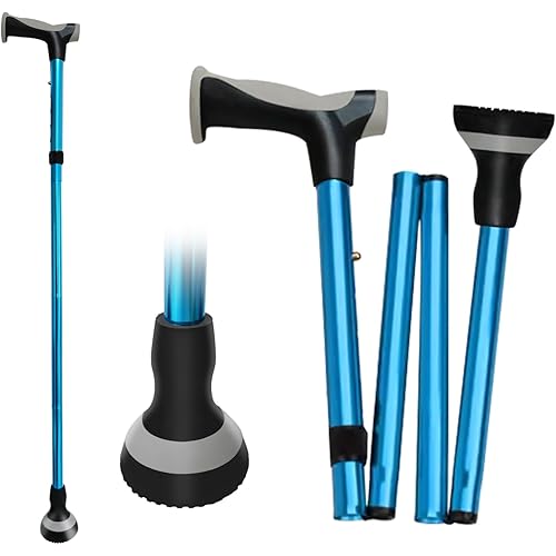 for Men & Women - Foldable, Adjustable Walking Sticks for Seniors & Adults, Heavy Duty All Terrain Portable Hand Walking Stick, with Travel Bag Lightweight Collapsible Walking Canes