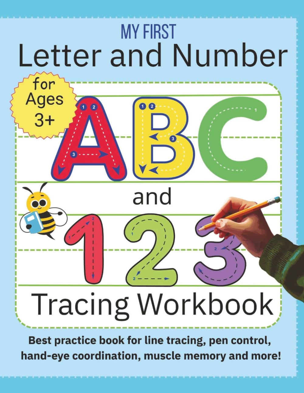 ABC and 123 Tracing Workbook: Letter and Number Practice Activity Book