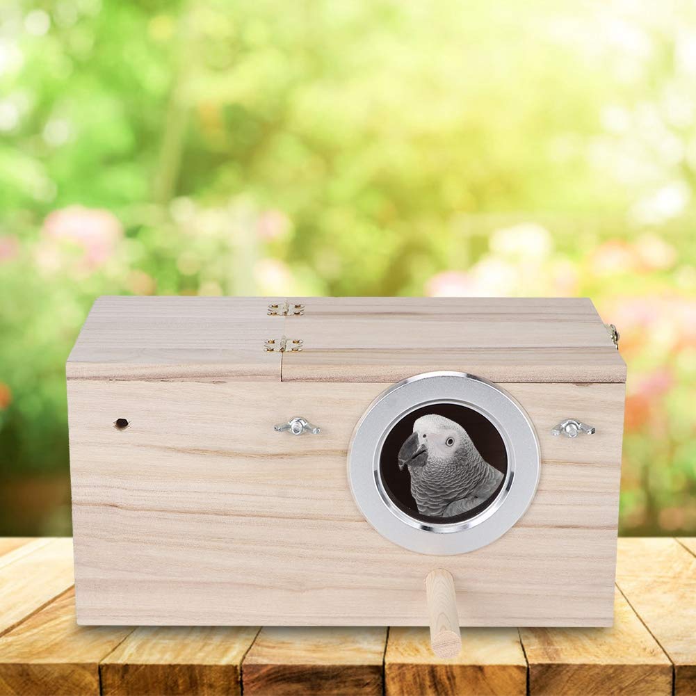 Fdit1 Durevole Nido di Uccelli in Legno Natural Bird House Cockatiels Scatola di Allevamento di Uccelli per colombaia Passero Piccolo Animale