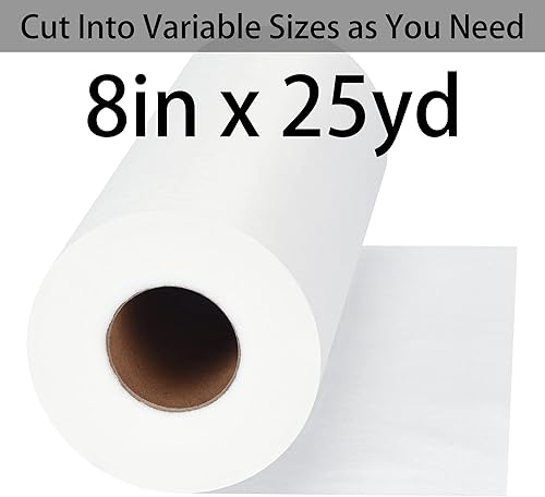 Miniatura 3 de Estabilizador soluble en agua para respaldo y cobertura de bordado (rollo de 8 pulgadas x 25 yardas), estabilizadores de bordado Seneme de 1.5