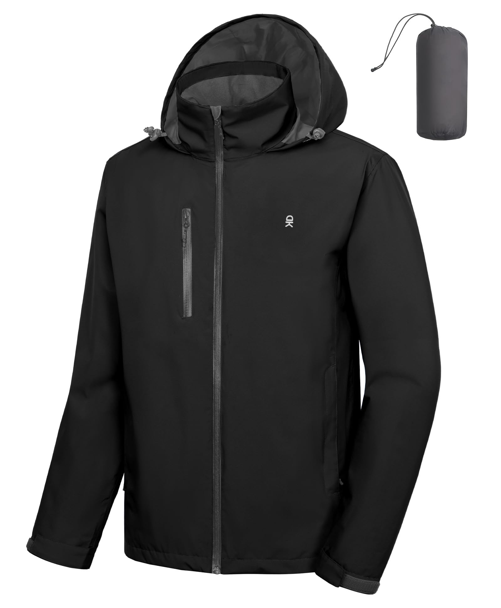 Little Donkey Andy Men's Rain Jacket Packable Waterproof Raincoat Hooded