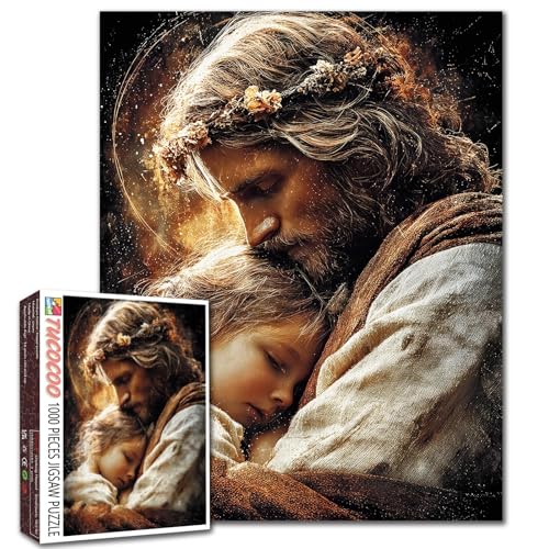 Easter Puzzles 1000 Pieces for Adults, Jesus Jigsaw Puzzles for Challenging Family Activity Games DIY Puzzle for Home Wall Decor Gifts - 19.7 x 27.6 Inches