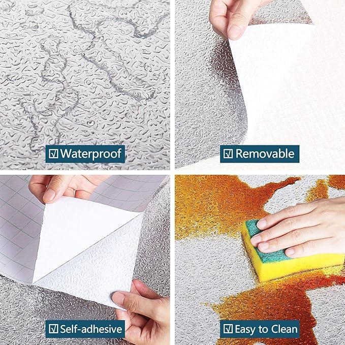Image of 400 X 45CM Silver Aluminium FOIL SELF Adhesive Wallpaper for Kitchen Heat Proof Water Proof Vinyl WALLPER -12 SQFT Approx