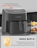 Nuwave Brio Plus 8 Qt Air Fryer, PFAS Free, New & Improved, 50-400°F in 5°F, Digital Touchscreen, Cool White Display, Ceramic Nonstick Coating, 5 Modes, 100 Presets/50 Memory, 700/1500/1800W, Cool Gray — image 4