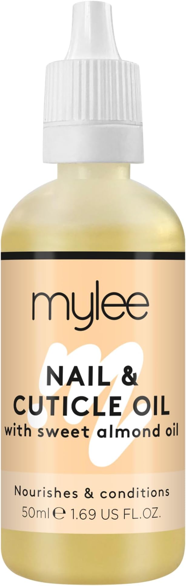 Mylee Sweet Almond Nail & Cuticle Oil 50ml, – Deeply Hydrating & Nourishing Cuticle Conditioner Oil, Non-Greasy Formula and Leaves No Sticky Residue, Lightly Scented With Almond Oil