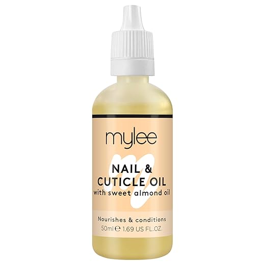 Mylee Aceite para cutículas y uñas de almendras dulces 50ml - Aceite Acondicionador de Cutículas Hidratante y Nutritivo, Fórmula no Grasa, no deja residuos pegajosos, Ligeramente Perfumado