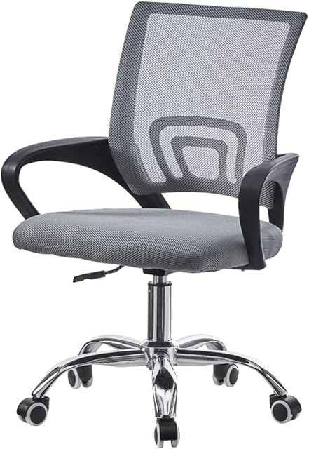 CLIPOP Grey Office Desk Chair, Ergonomic Mesh Swivel Chair High Adjustable Computer Chair with Lumbar Support and Armrest Support Task Chair for Home Office