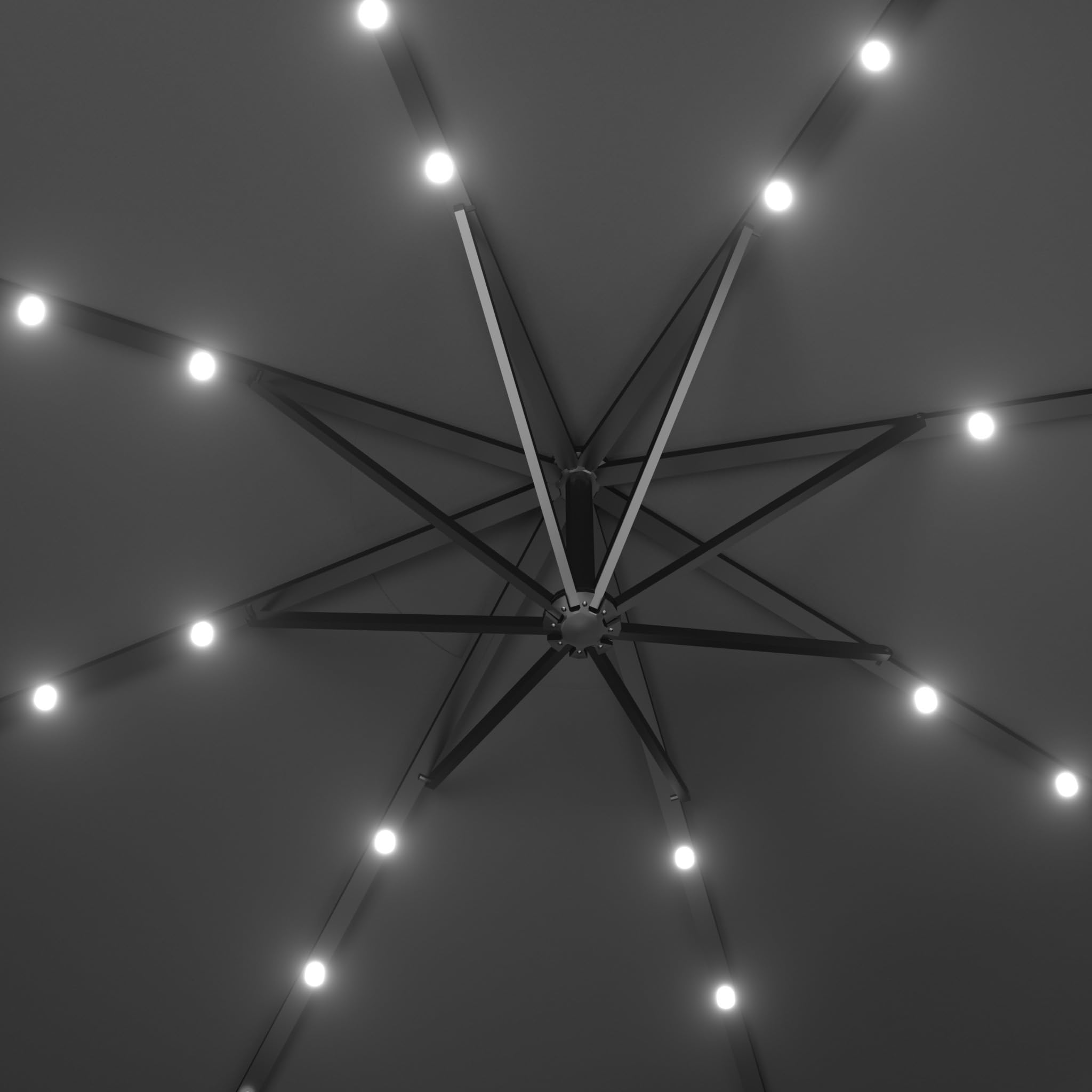 LZQ Aluminiowy parasol przeciwsłoneczny z mechanizmem korbowym, parasol ogrodowy, ochrona przed promieniowaniem UV 40+, na balkon, do ogrodu, na taras