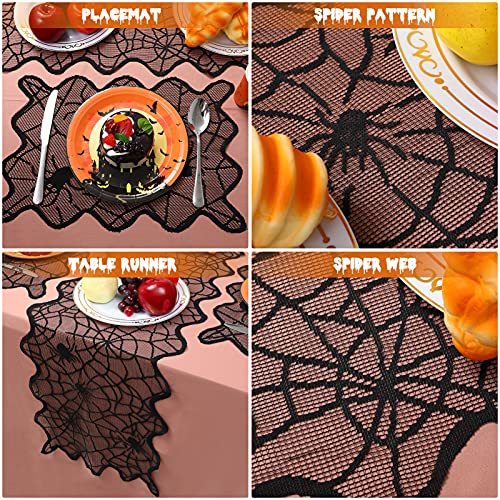TOYANDONA 7Pcs Lareira Toalha de Renda Toalha de Mesa Decoração de Halloween Definir Cobertura Corre