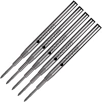 Vista 1 de Monteverde Soft Roll Ballpoint Refills Compatible with Montblanc Pens, Gel Ink, 5 Pack, Bulk Packed, Medium Point, M43 (Dark Blue)