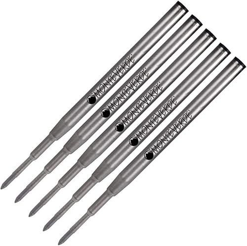 Monteverde Soft Roll - Recambios de bolĂgrafo compatibles con bolĂgrafos Montblanc, tinta de gel, paquete de 5, embalaje a granel, punta media, M43 Monteverde Soft Roll - Recambios de bolĂgrafo compatibles con bolĂgrafos Montblanc, tinta de gel, paquete de 5, embalaje a granel, punta media, M43