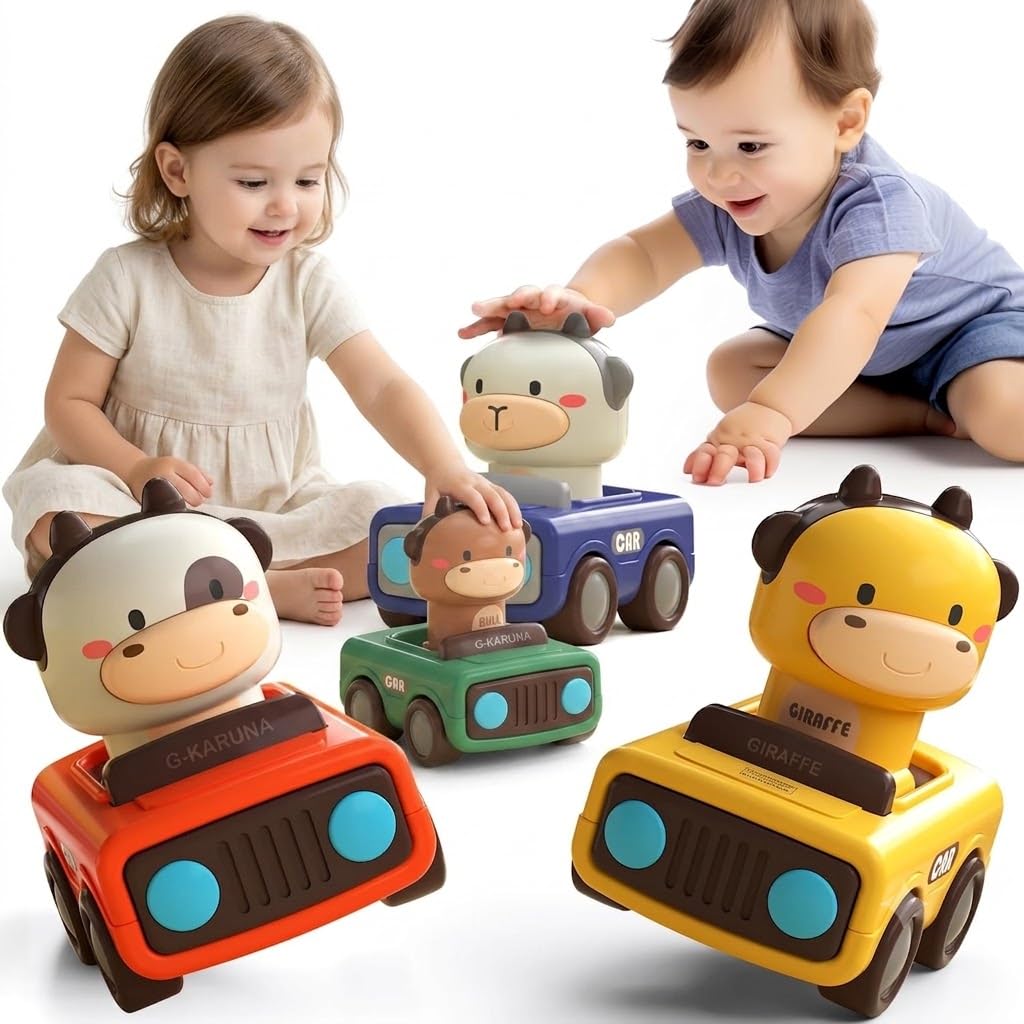 Press and Go Car Toys for Babies 0-3 Years, Press to Go Animal Cars, Friction Powered Mini Vehicles, No Battery Toy, Early Learning Motor Skill Development, Toddler Gift for Kids (Pack of 1)-image-30