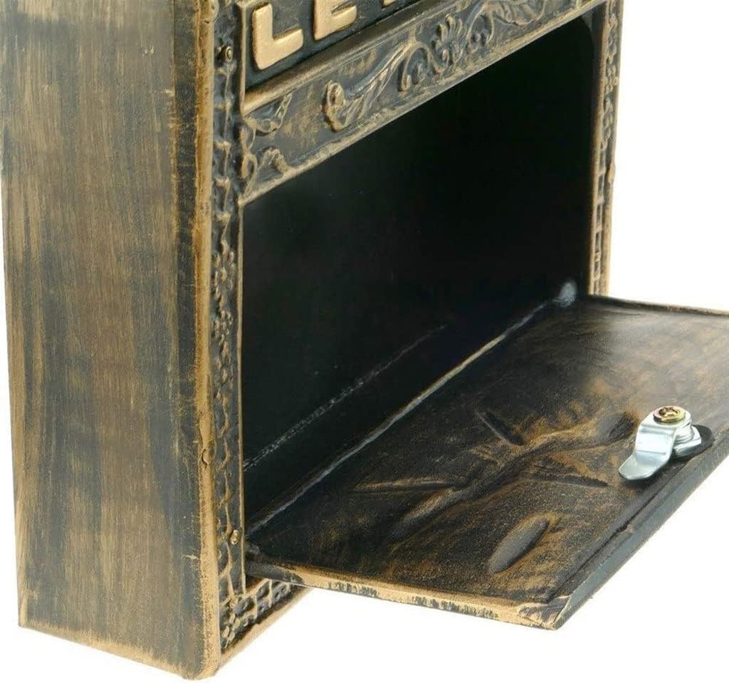 HBJWOV Designer Locking Medium Capacity Galvanized Steel Venetian Bronze, Wall-Mount Mailbox,