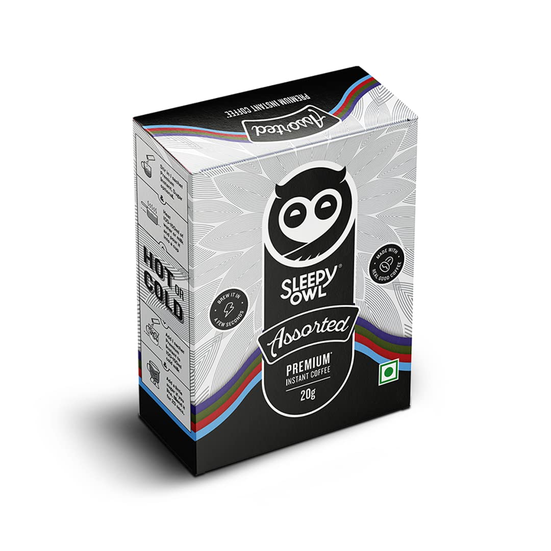 Sleepy Owl Instant Coffee Travel Pack 20g 10 Sachets Assorted