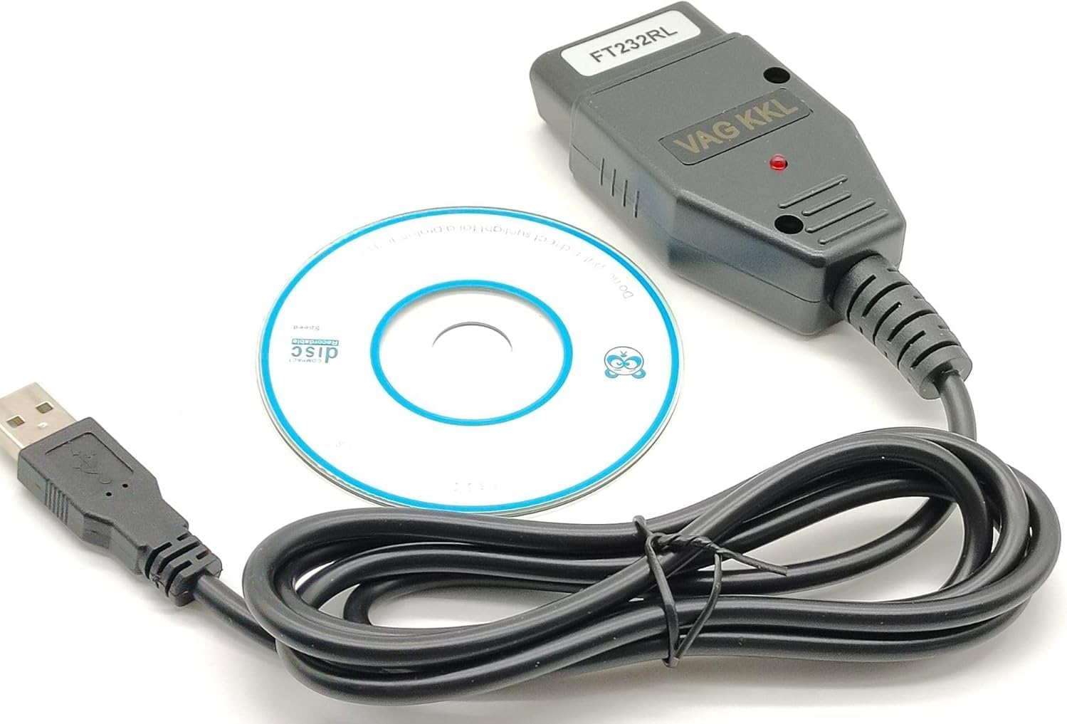 OBD2 USB Diagnostic Cable with FT232RL Chip for V-AG Vehicles, KKL 409.1 Interface
