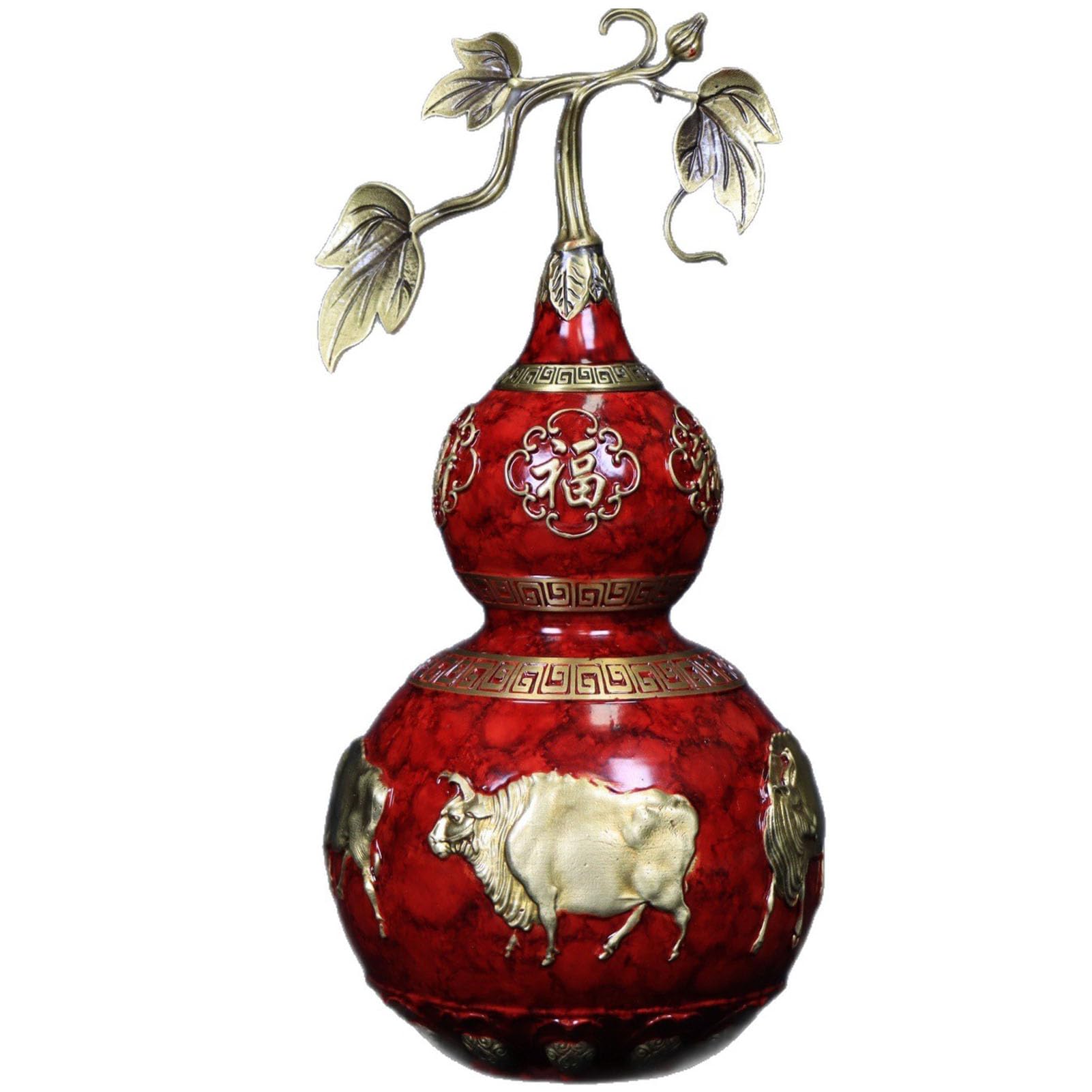 Feng Shui Mosiądz Wu Lou Hu Lu Tykwa Chińska Powodzenie na szczęście Fortuna Bogactwo Zdrowie Sukces Tykwa Kolekcjonerski Amulet Dekoracje dla przyjaciół Rodziny Kochankowie,XL