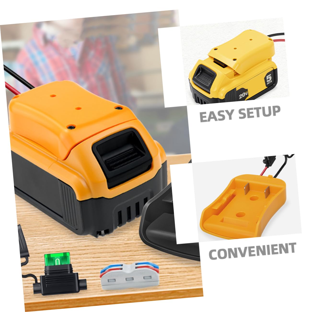 Operitacx 4 Pezzi Adattatore Batteria Caricabatterie Adattatore Di Alimentazione Connettore Di Alimentazione Della Batteria Alimentazione a Batteria Adattatori Connettore Utile Addominali