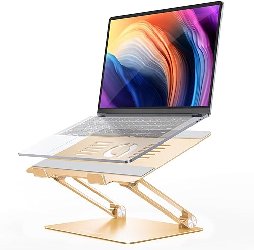 Lamicall Soporte ajustable para laptop, elevador portátil para portátil, soporte de aluminio para portátil para escritorio plegable, soporte