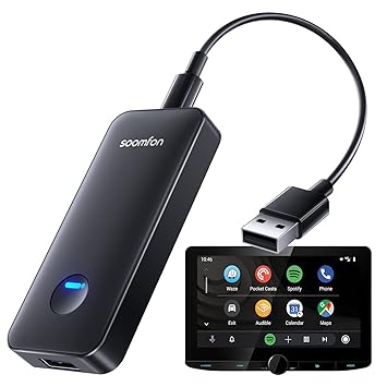 2-in-1 Wireless Apple CarPlay & Android Auto Wireless Adapter, 5.8 GHz Wireless AA Wireless Carplay Dongle for Wired Apple Carplay & Android Car Converts Wired to Wireless Fast and Easy Use Fit