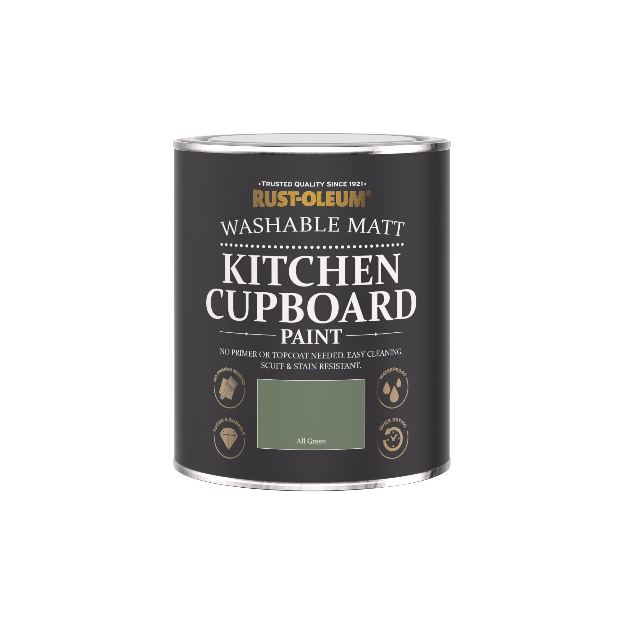 Rust-Oleum Green Kitchen Cupboard Paint in Matt Finish - All Green 750ml