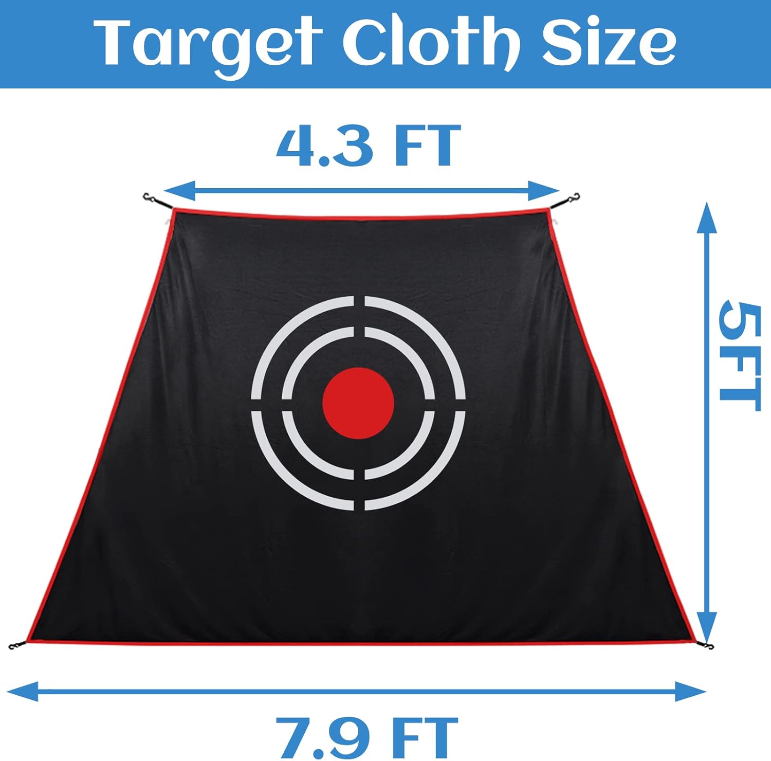 Golf Target Cloth - Heavy Duty Impact Screen for Golf Nets, Indoor/Outdoor Practice Hitting Training Aid with S-Hooks