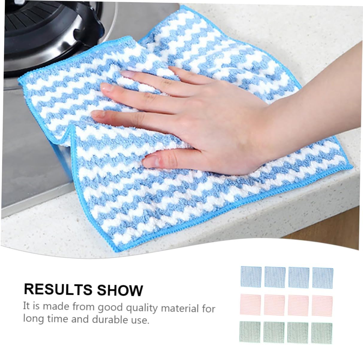 Coral Fleece Kitchen Dishcloths 12pcs Super Absorbent Dish-Washing Towels Reusable Cleaning Cloths for Household Dish Cleaning Random Color
