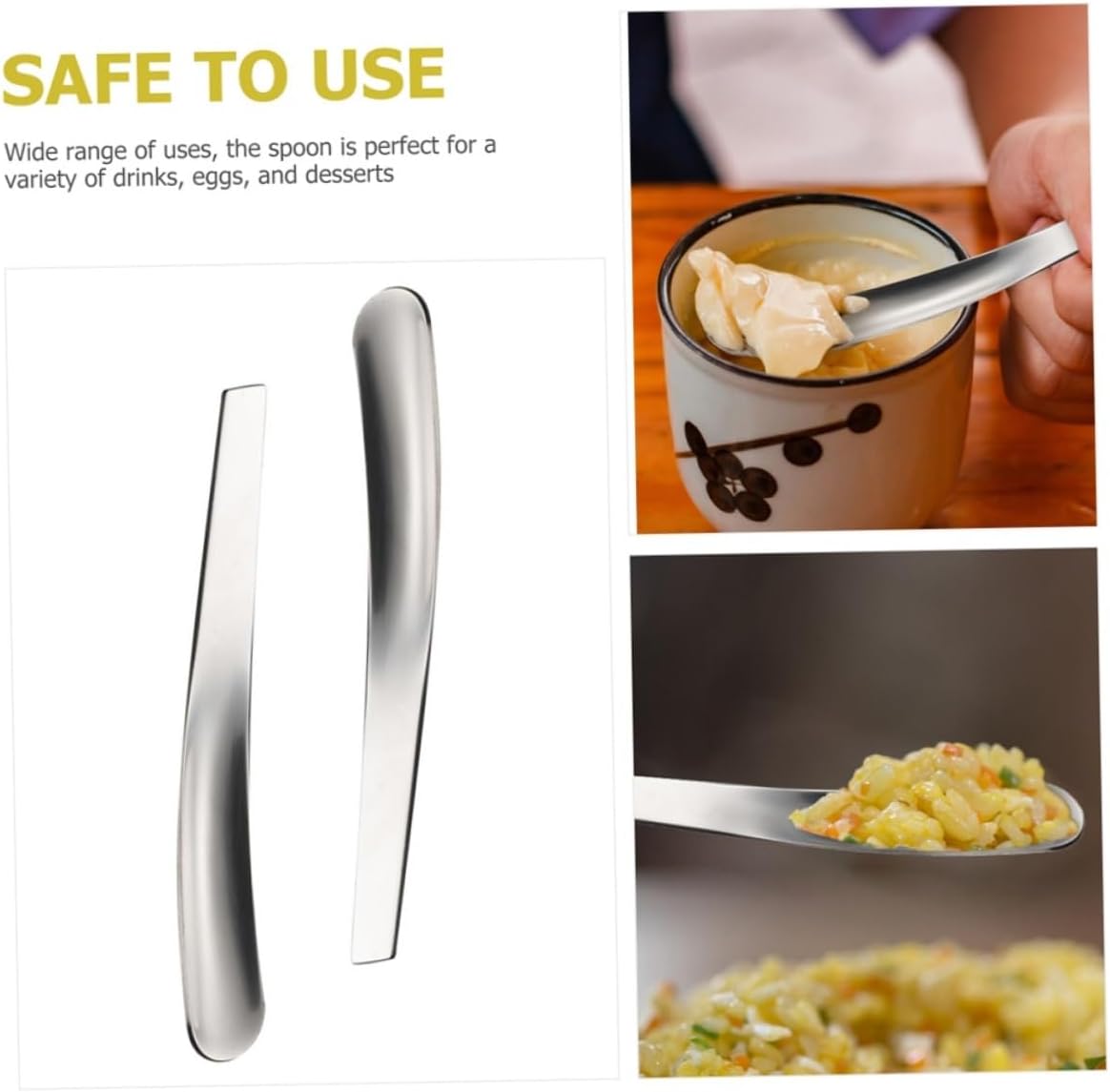 Ciieeo 15pcs Stainless Steel Serving Spoons Smooth Breakfast Spoons for Food Serving Kitchen Accessory Dishwasher Safe Easy to Clean