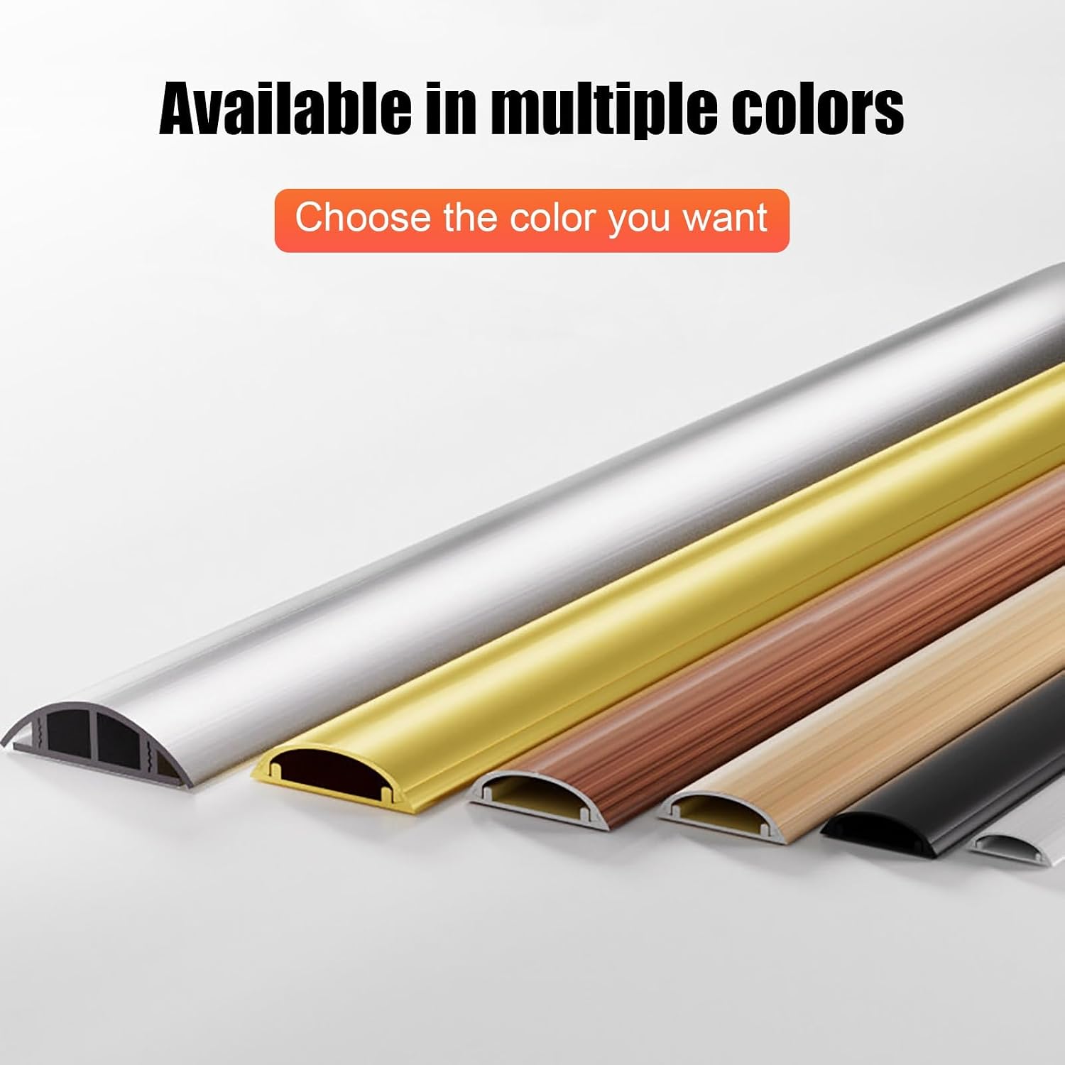 Extension Cord Floor Cover, Aluminum Alloy, Snap on Cable Management, Heavy Duty Protection for Home, Office, Garage, Workshop Use(Gold,39x11.5mm/1.5x0.5in)