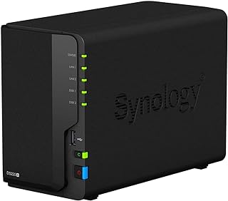 Synology DS220+ 2-Bay Diskstation NAS Intel Celeron J4025 2GB Ram 2xRJ-45 1GbE LAN-Port 8TB Bundle with 2X 4TB WD RED Plus