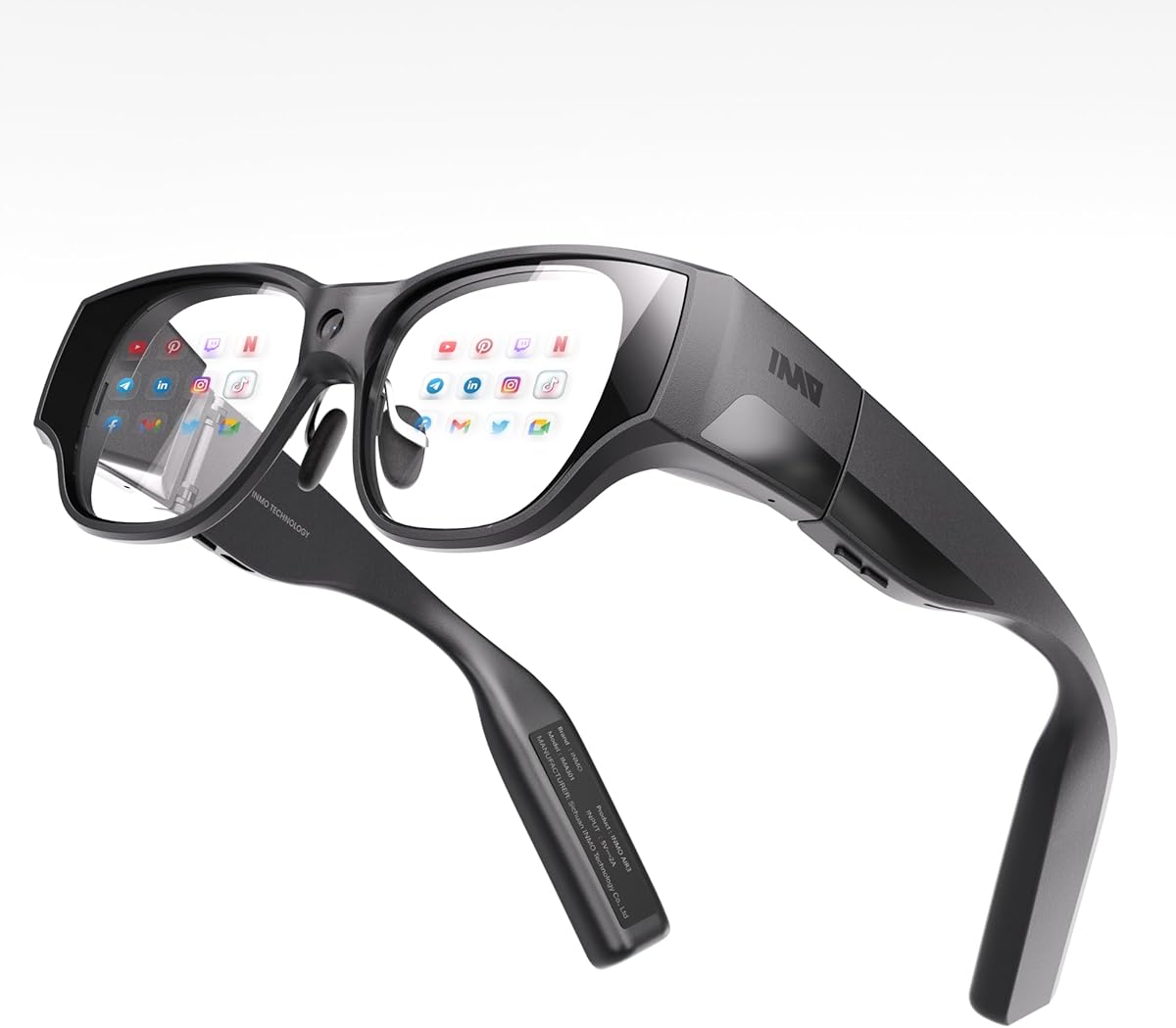 inmo AIR3 Smart AR Glasses, 1080P Micro-OLED Display, 36° FOV, 150" Virtual Screen, Built-in Processor, AI Assistant, Portable All-in-One Immersive XR Glasses (Ring NOT Included)