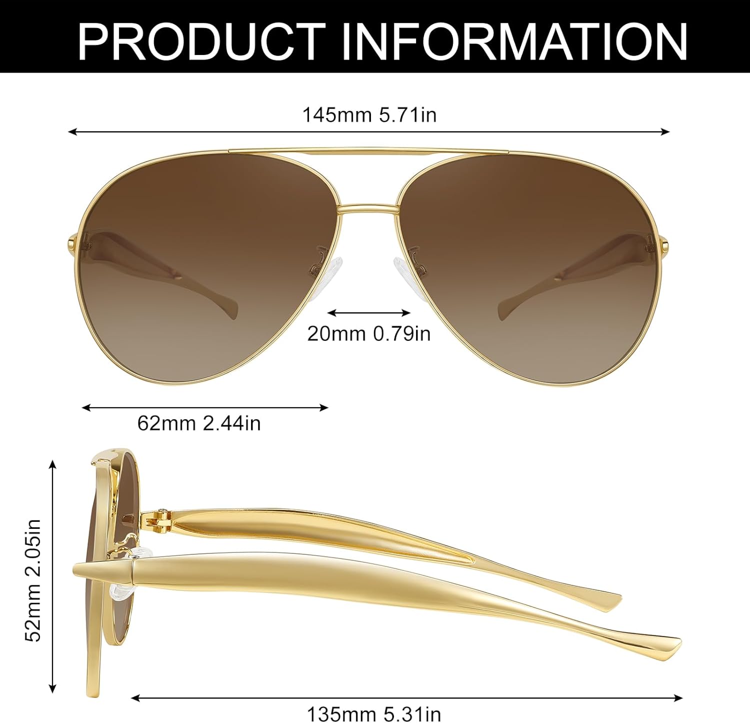 Retro Oversized Aviator Sunglasses for Women Men,Trendy Vintage 70s Metal Large Pilot Sun Glasses - Image 6