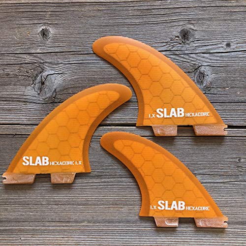 Slab Surf Fins Thruster hexacore Full Orange 2 tabs Clic Talla L