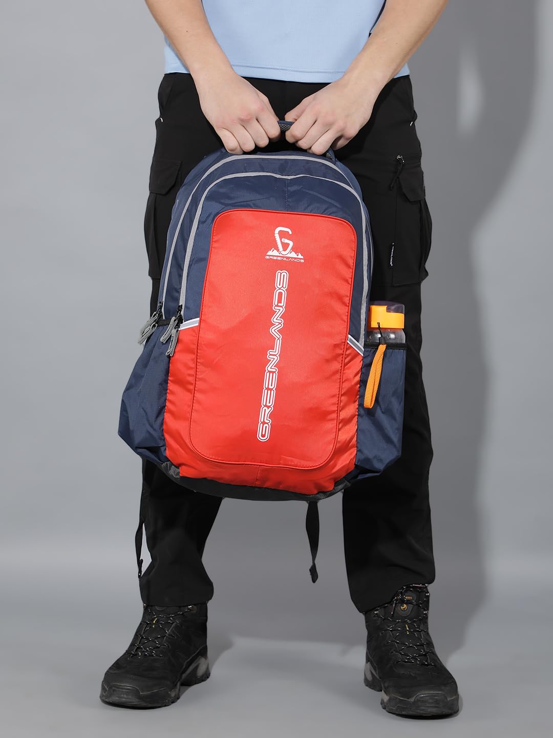 GREENLANDS Torpedo office Backpack– 35 Ltr Capacity | 17 Inch Laptop |Water-Resistant Bag | Padded & Adjustable Strap | Men & Women For Business Professionals & College Students - Orange 3
