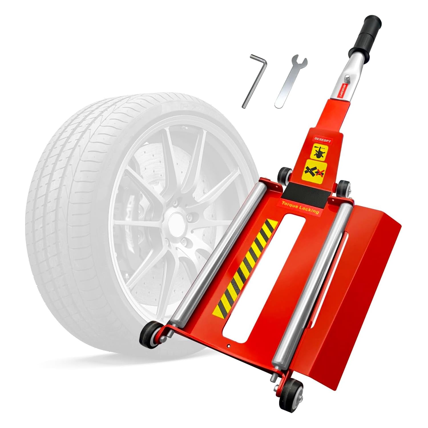 DESEQPT Upgraded Portable Effortless Tire Jack Disassembly Tool, Tire Jack Tool with Roller Plate [Extended Version]