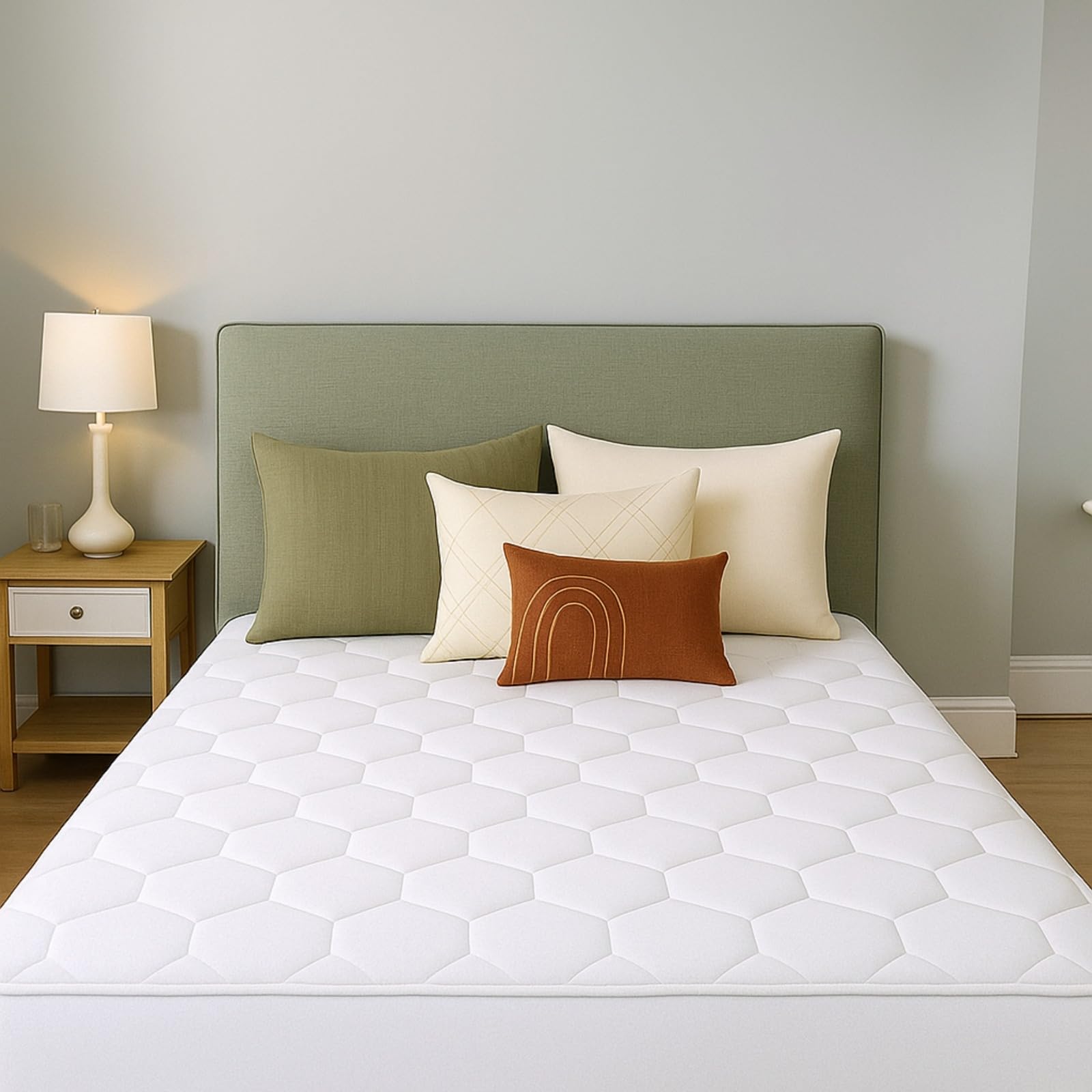4AS Quilted King Size Mattress Protector – 110 GSM Microfiber Filling, Hypoallergenic De...