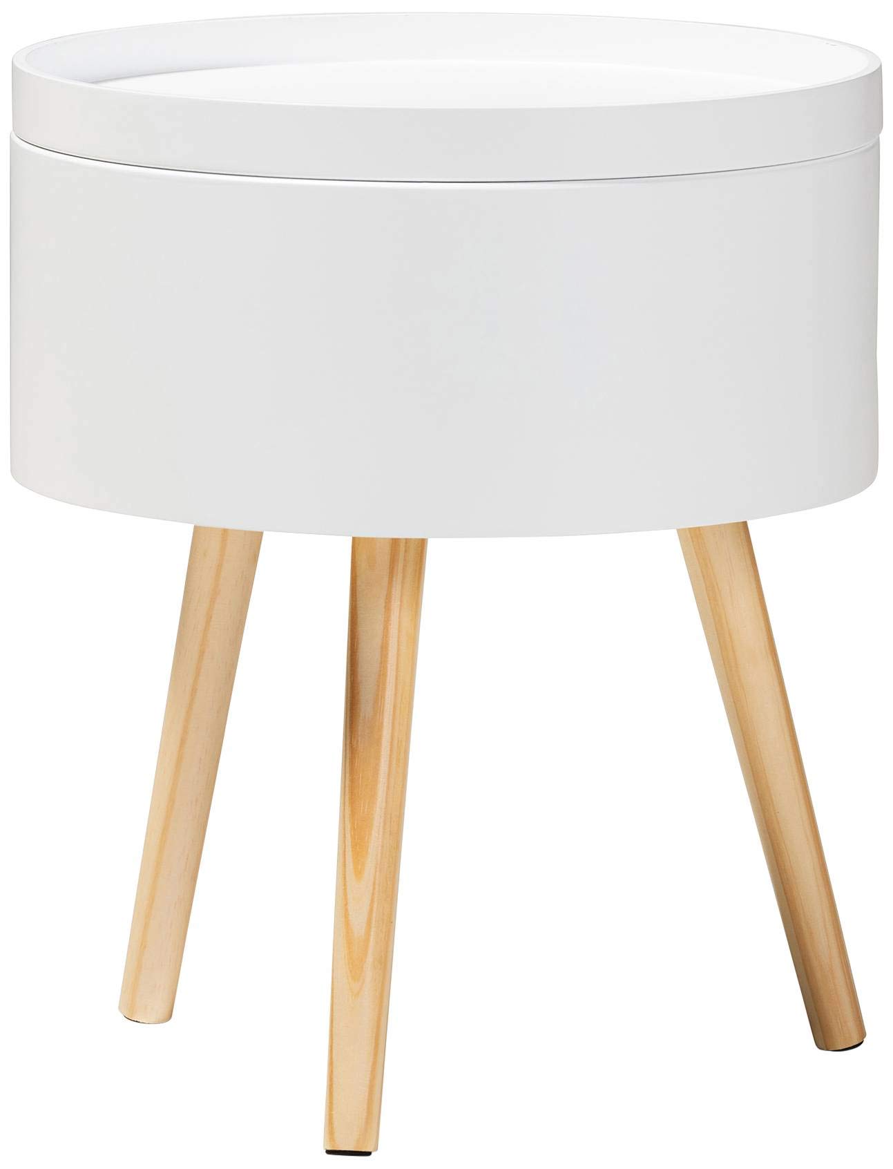 Baxton Studio Jessen White Wood Nightstand w/Removable Top