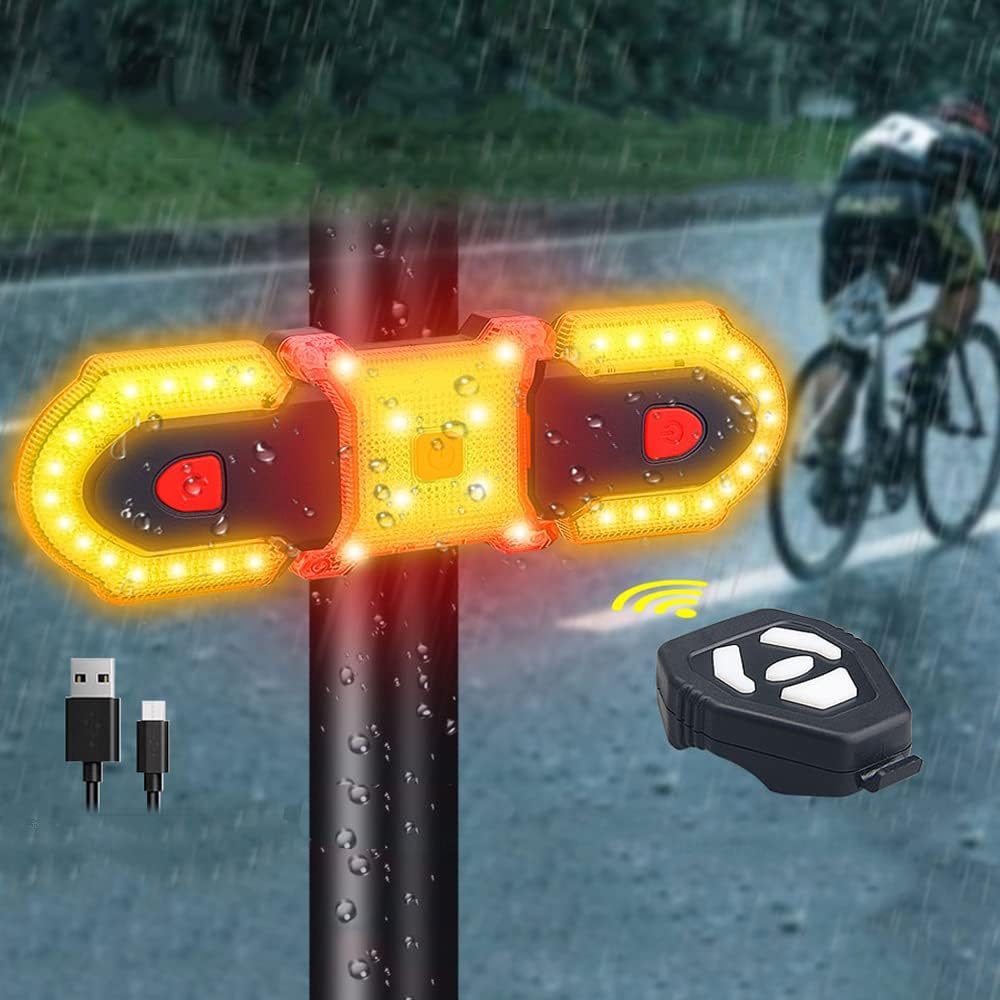 VASTFIRE bike indicator lights，USB Rechargeable Wireless Turn Signal