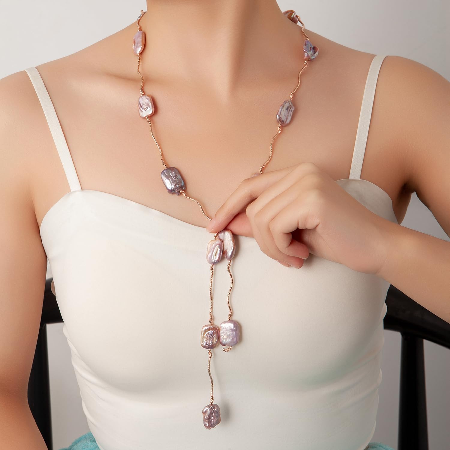 Jekvill Tiger Eye Beaded Necklace Turquoise Necklace Beaded Choker Boho Necklaces baroque pearl necklace Handmade Beach Summer Everyday Western Jewelry Gifts Women Chakra Healing Gemstone Jewelry Amulet Gifts baroque pearl necklace - Image 4