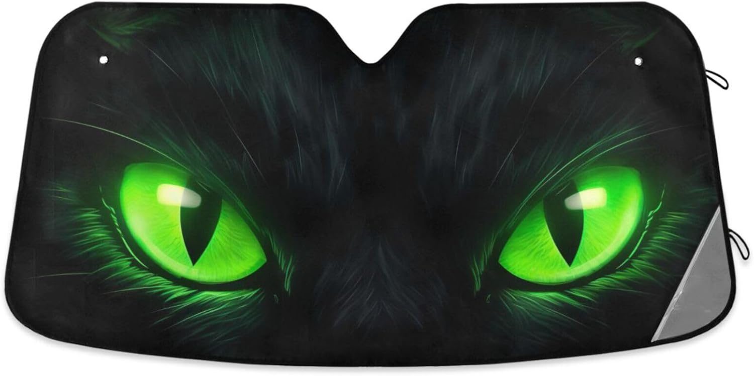 Dragon's Green Eyes Car Windshield Sun Shade Foldable Sun Shield Shade for Blocks UV Rays Protector-Keeps Your Vehicle Cool for Most Sedans SUV Truck,57"x31.5"
