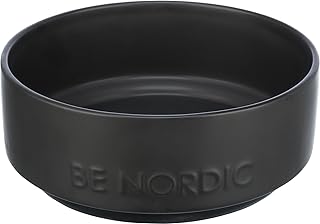 TRIXIE BE NORDIC 24524 Ceramic Dog Bowl 1200 ml Black Modern Feeding Bowl for Large Dogs Diameter 18 cm Ceramic Bowl with Non-Slip Rubber Coating product image