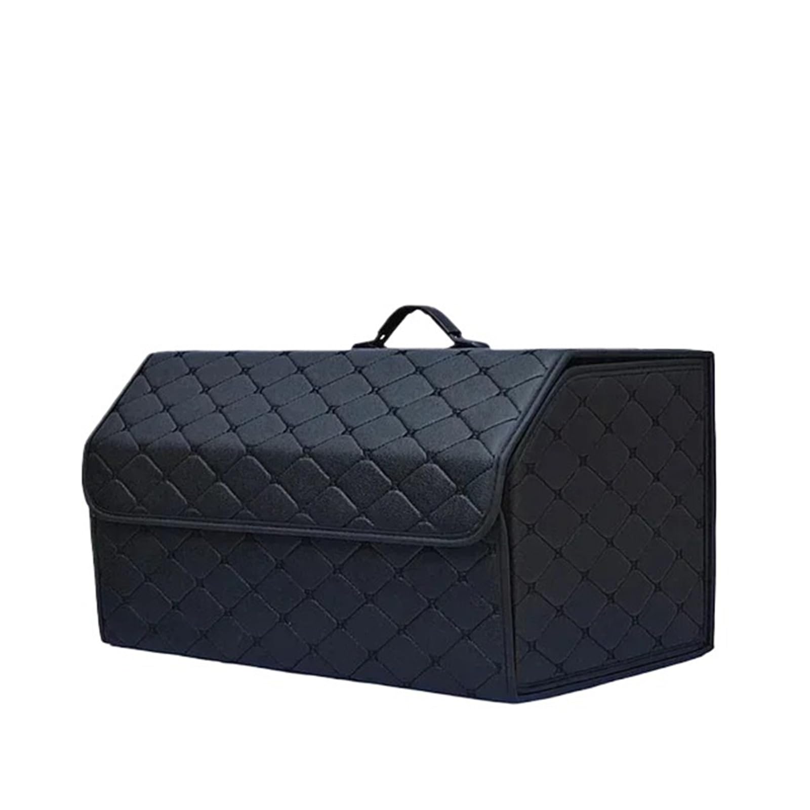 DVMSIEF Trunk Organizer Car Trunk Organizer Box Large Capacity Auto Multiuse Storage Bag Stowing Tidying Leather Folding For Emergency(Black L)