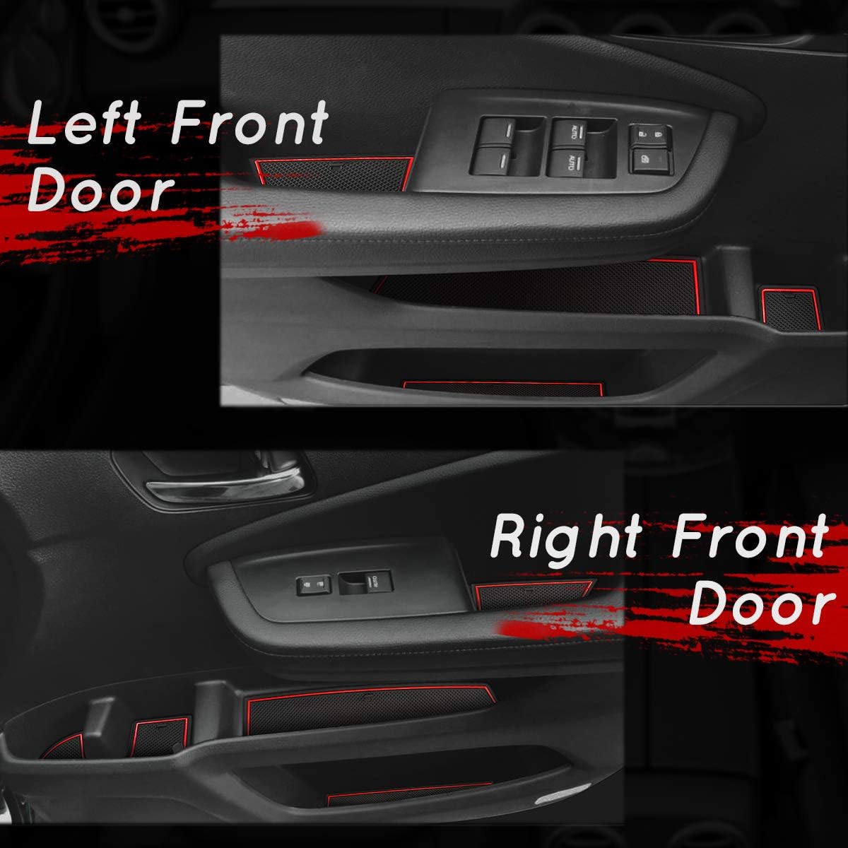 Auovo 26pcs Anti-dust Mats for Honda Ridgeline Accessories 2017 2018 2019 2020 2021 2022 2023 Car Cup Holder Inserts,Center Console Liner,Door Pocket Liner Mat Premium Custom Interior (Red)