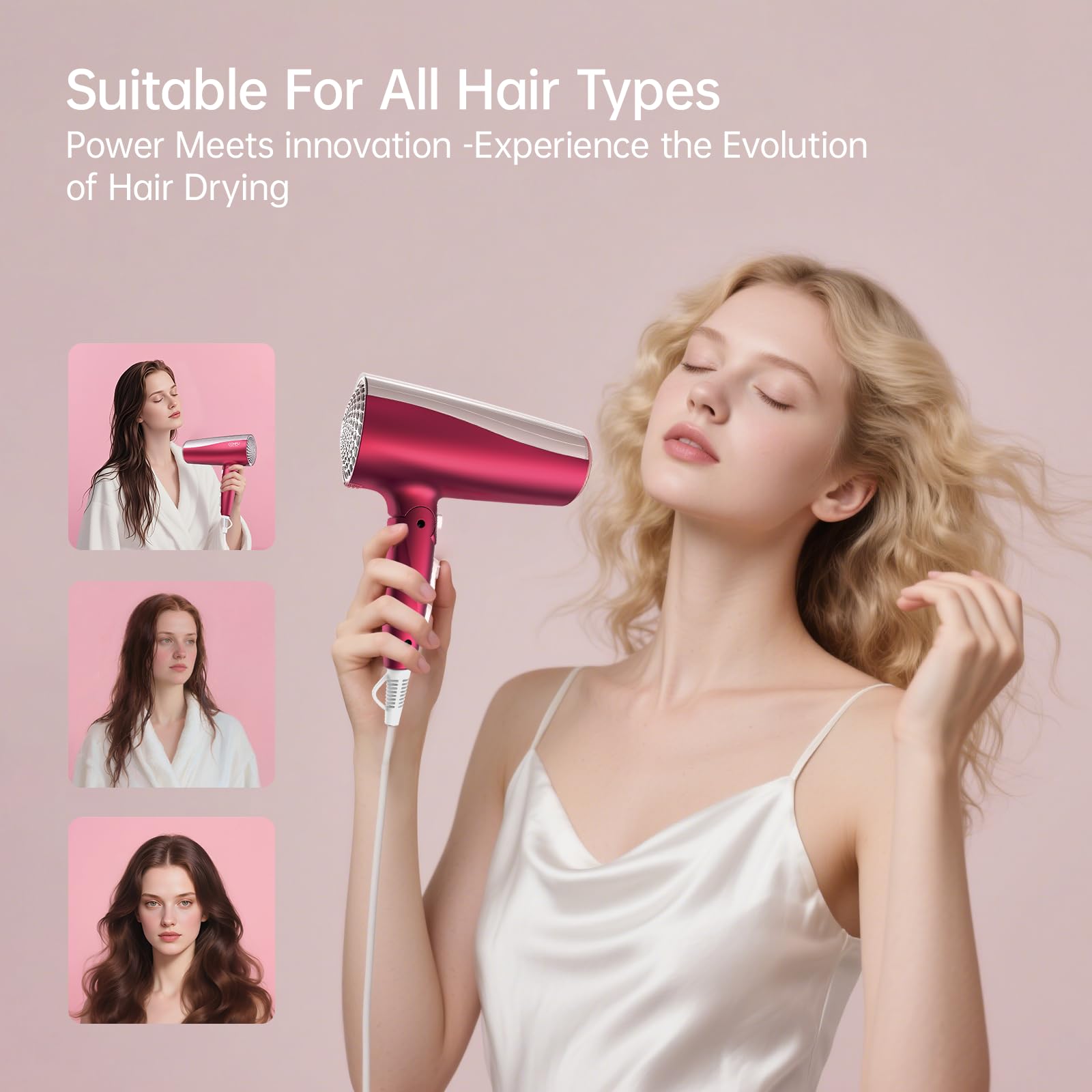 CONFU Professional 1875W Ceramic Tourmaline Hair Dryer with Concentrator
