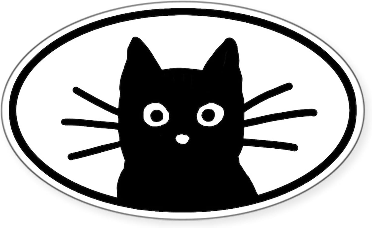 CafePress Black Cat Face Oval Sticker Oval Bumper Sticker Car Decal