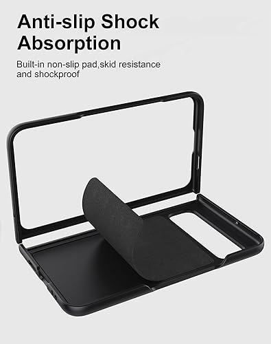 Miniatura 6 de Eastcoo Funda delgada para Google Pixel Fold 5G (2023), cuero duradero + parte trasera de policarbonato duro soporte de carga inalámbrica Funda