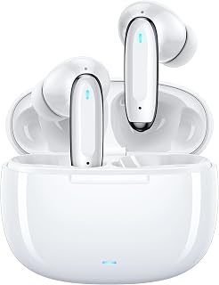 Neruwy Bluetooth Headphones Wireless Earbuds 60Hrs Playtime Ear Buds Noise Cancelling Headset Deep Bass in-Ear Earphones with Mic for iPhone Android White